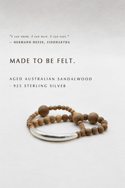 Grounding｜Aged Sandalwood Double-Strand Sterling Silver Bracelet