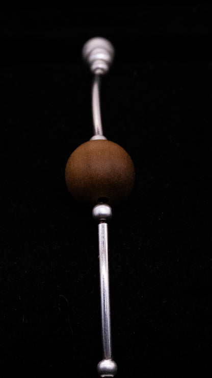 Purify & Flow｜Aged Sandalwood Centerpiece & Sterling Silver Bracelet