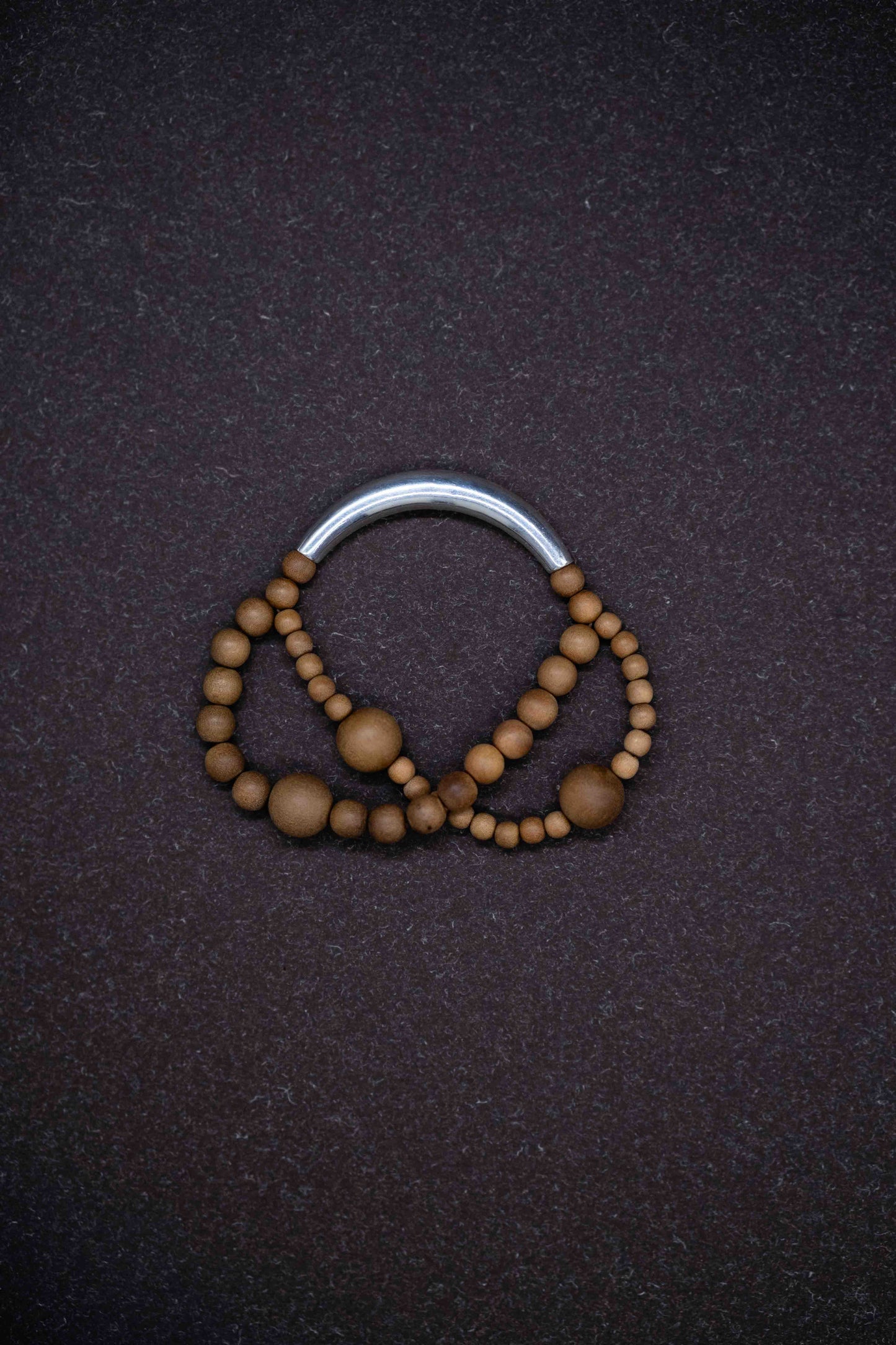 Grounding｜Aged Sandalwood Double-Strand Sterling Silver Bracelet