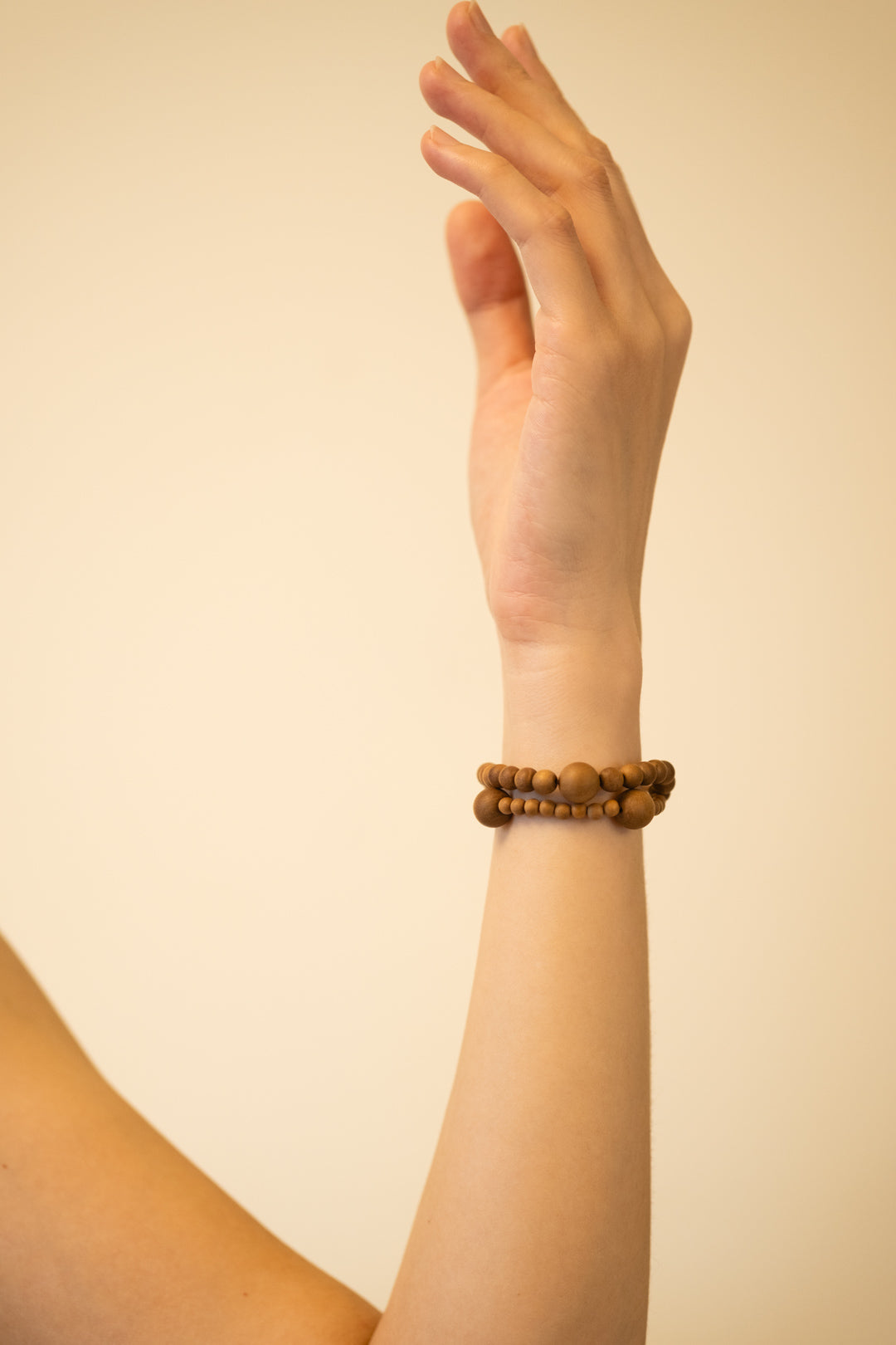 Grounding｜Aged Sandalwood Double-Strand Sterling Silver Bracelet