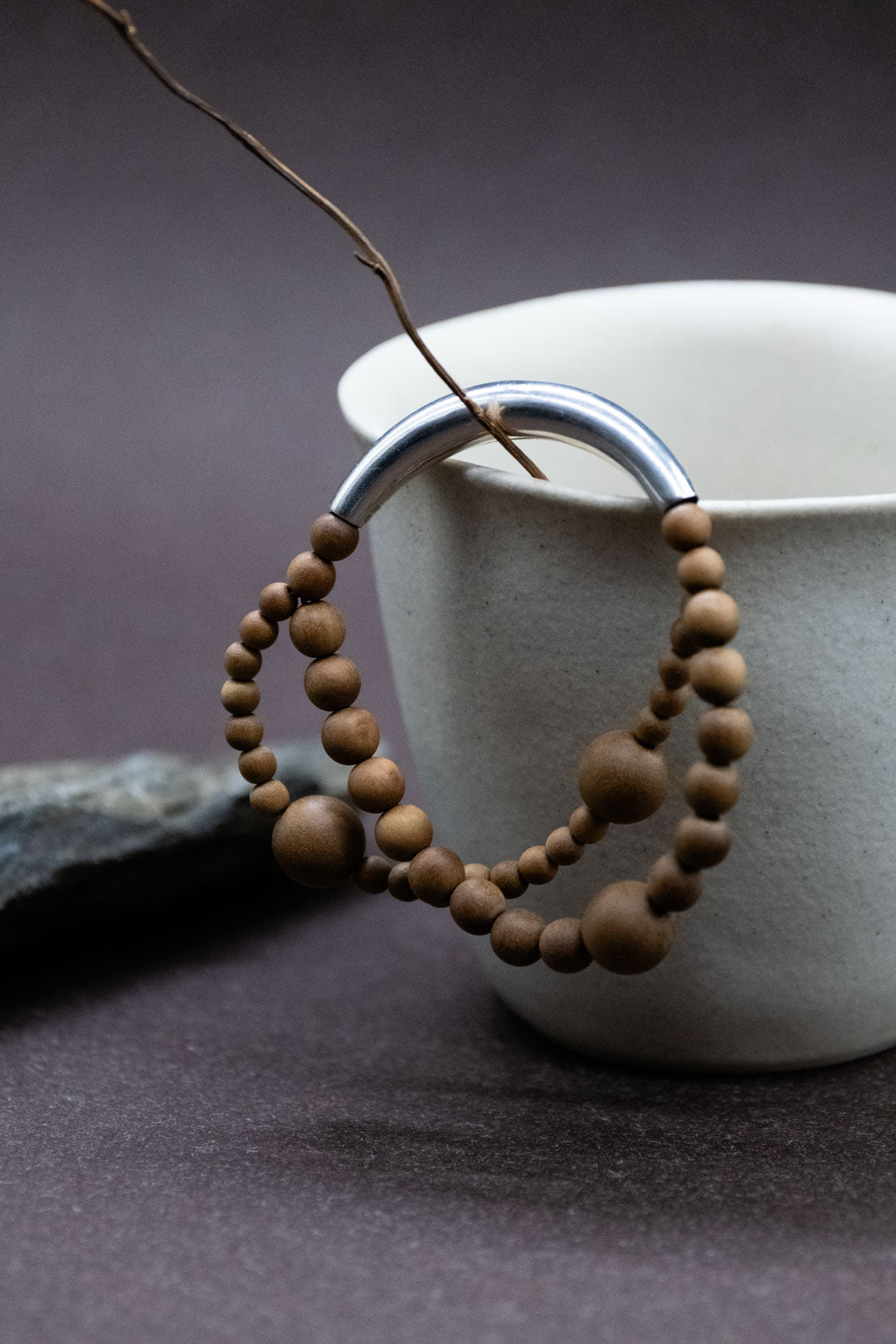 Grounding｜Aged Sandalwood Double-Strand Sterling Silver Bracelet