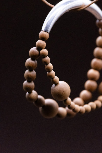 Grounding｜Aged Sandalwood Double-Strand Sterling Silver Bracelet