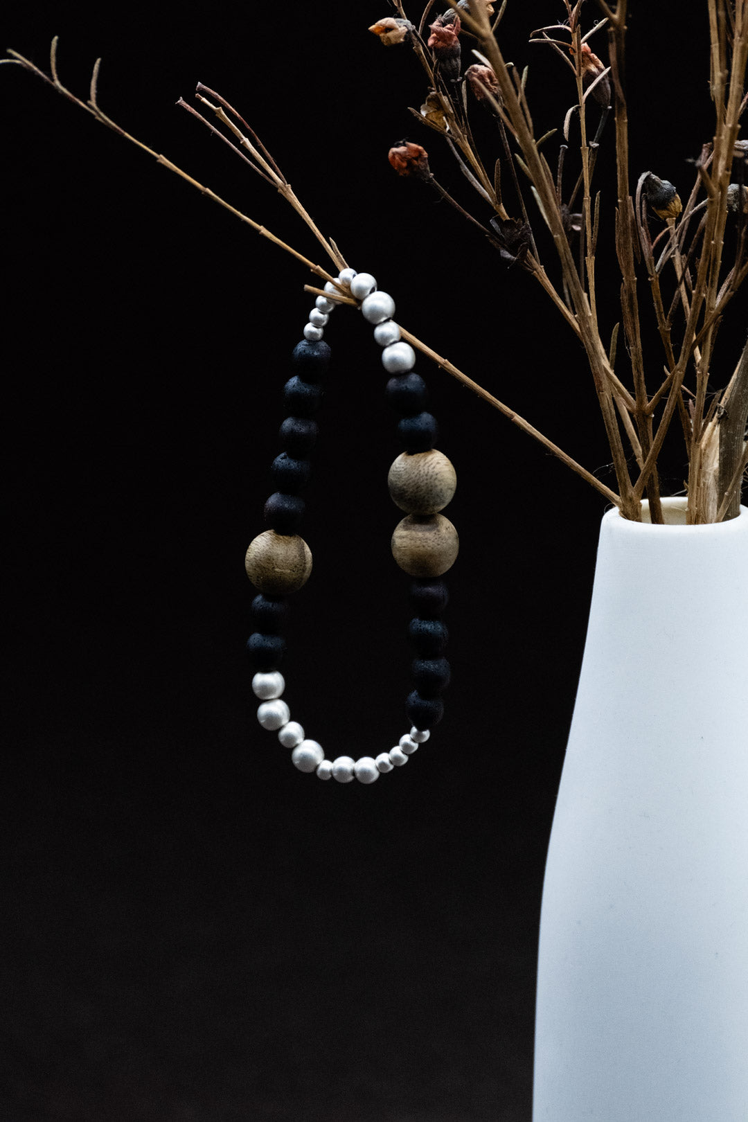 Grounding | Yin-Yang Agarwood & Dark Lakawood Sterling Silver Bracelet