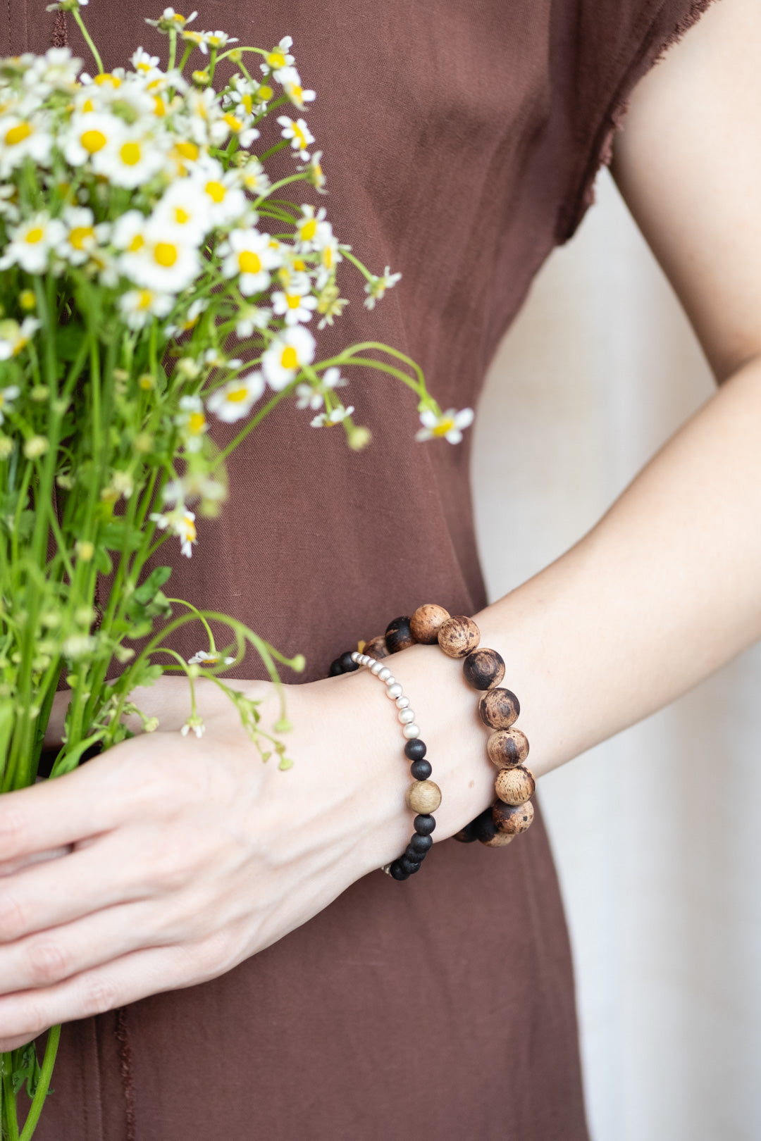 Grounding | Yin-Yang Agarwood & Dark Lakawood Sterling Silver Bracelet