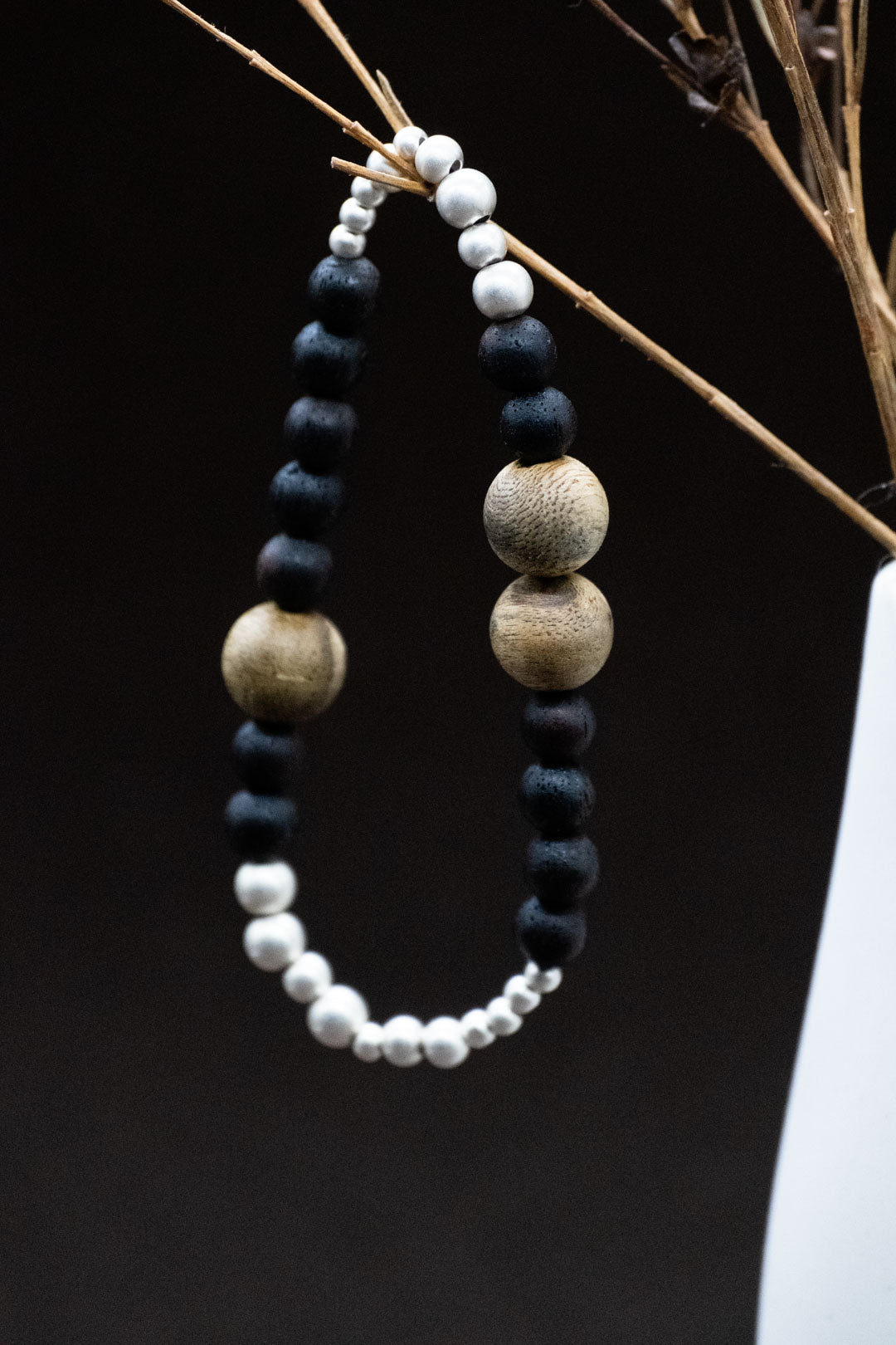 Grounding | Yin-Yang Agarwood & Dark Lakawood Sterling Silver Bracelet