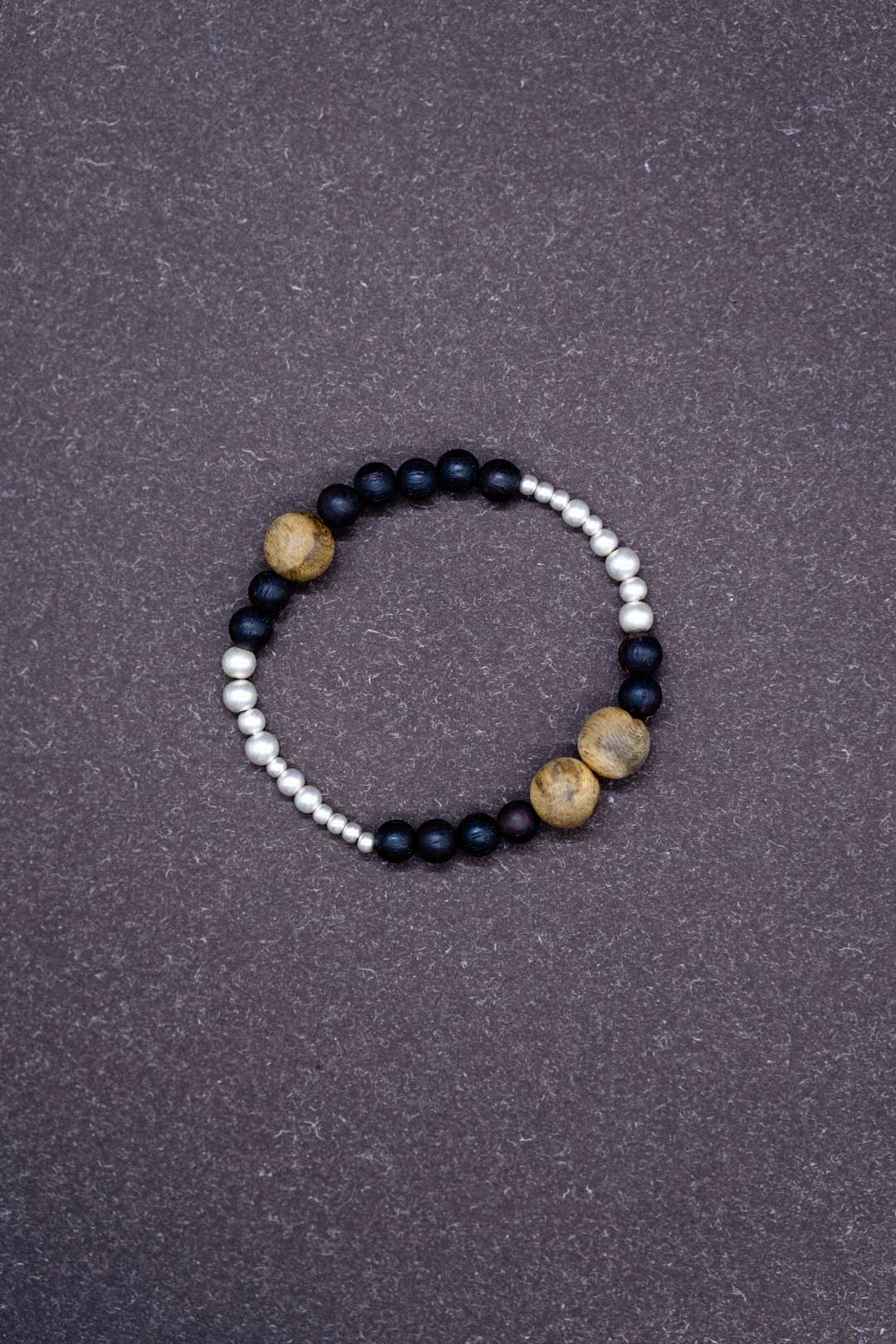 Grounding | Yin-Yang Agarwood & Dark Lakawood Sterling Silver Bracelet