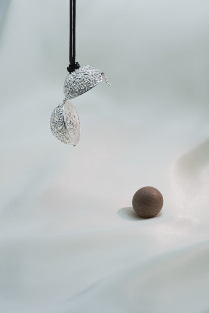 Harmony | Silver Locket Pendant with with Ancient Recipe Incense Bead
