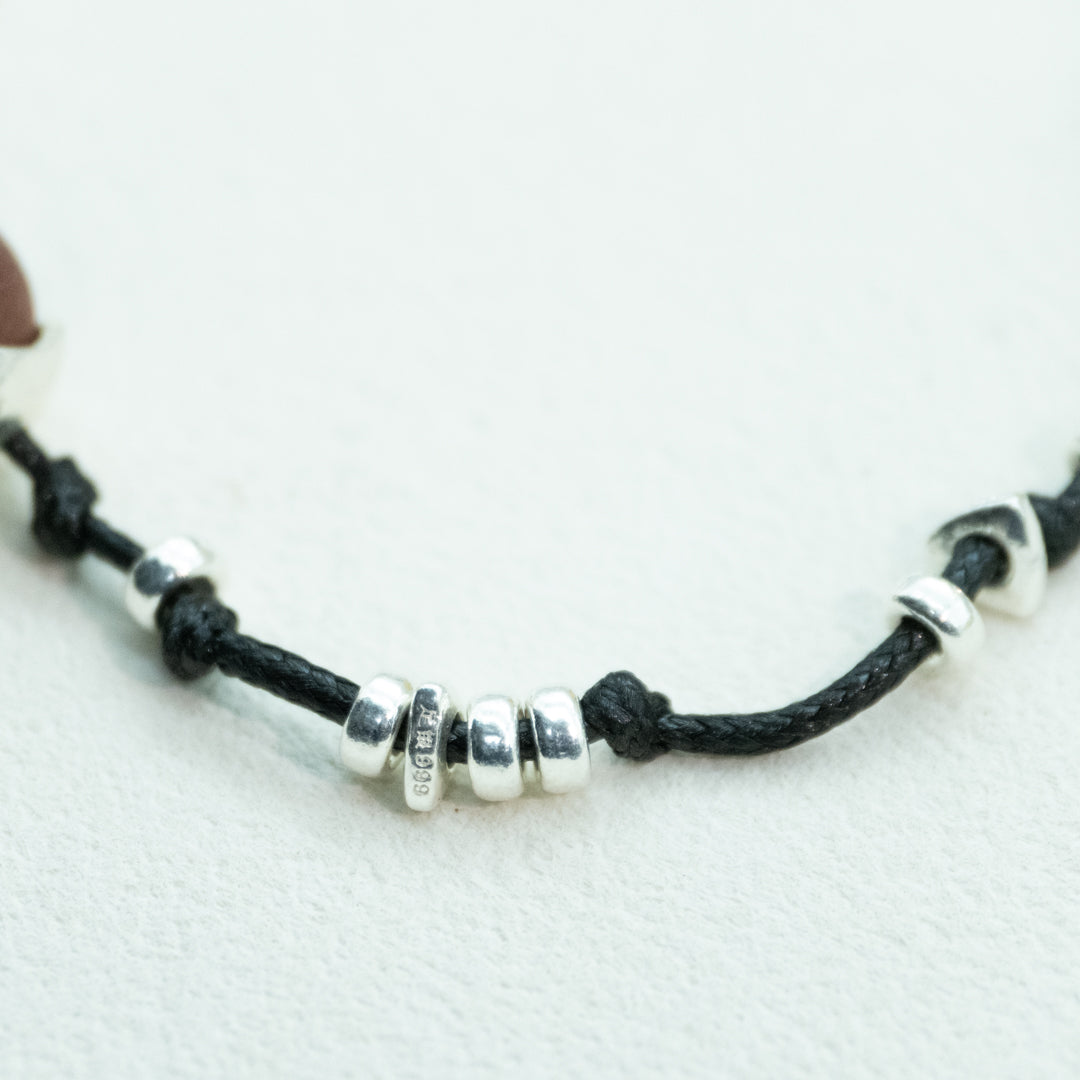 Harmony | The Dynasty Incense Bead Sterling Silver Cord Bracelet