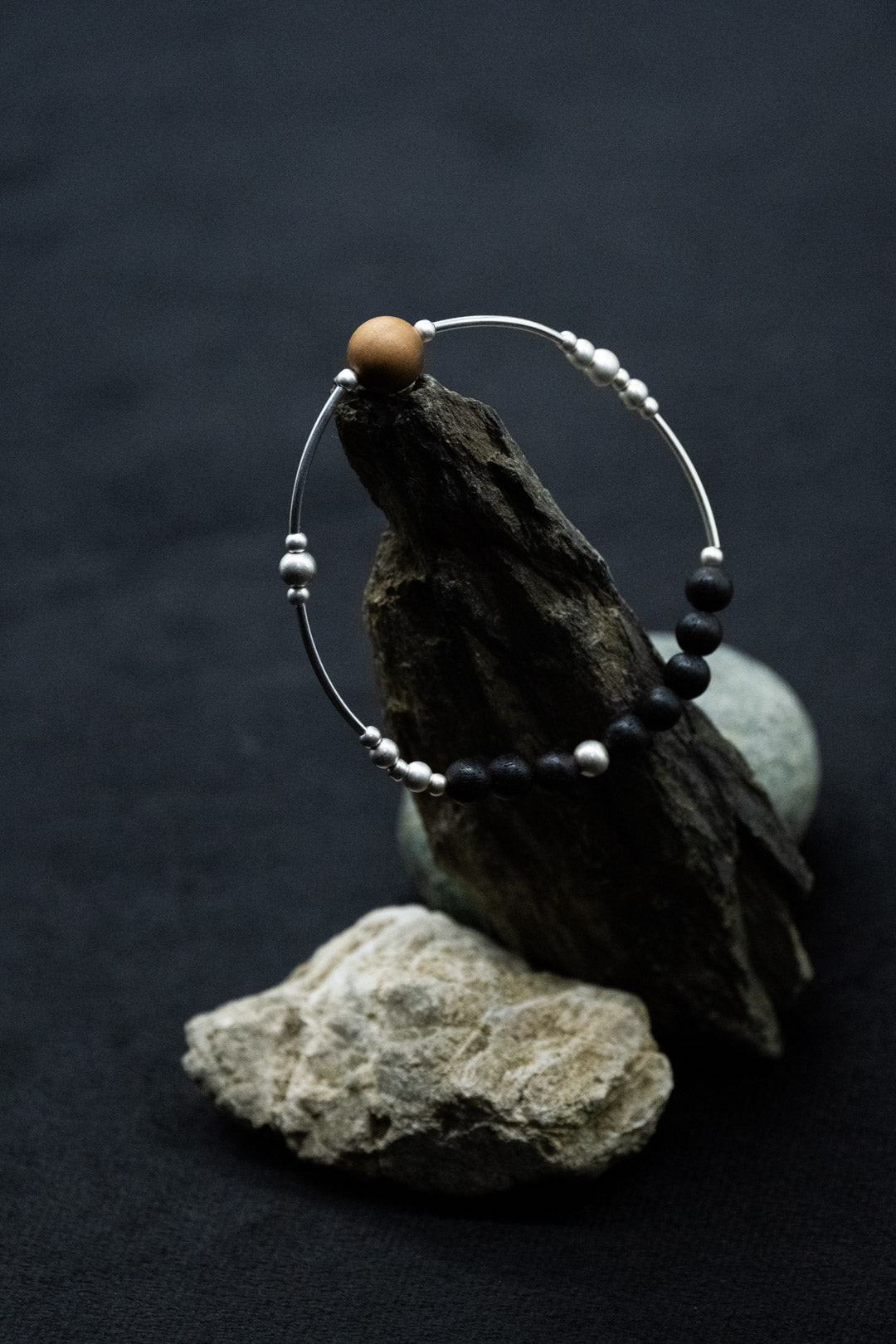 Purify & Flow｜Aged Sandalwood Centerpiece & Sterling Silver Bracelet