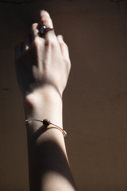Purify & Flow｜Aged Sandalwood Centerpiece & Sterling Silver Bracelet