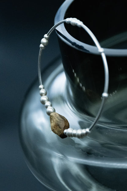Purify & Flow | Raw Agarwood Centerpiece & Sterling Silver Bracelet